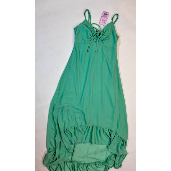 wild fable Dresses & Skirts - Wild Fable Dress Aqua Green Hi-Lo Ruffle Hem Spaghetti Strap XS New with Tags